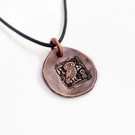 Ateńska sowa - wisior z miedzi. Kuty jak tysiące lat temu.