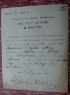 Świadectwo śmierci Żyda Lejbko Horn podpis burmistrz Międzyrzec judaik 1920