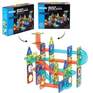 Kinderplay Klocki Magnetyczne zestaw 75 elementów świecący tor