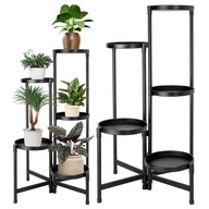 KWIETNIK NA KWIATY ROŚLINY STOJAK METALOWY STOJĄCY LOFT PÓŁKI CZARNY