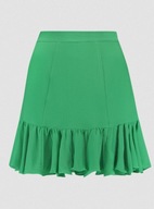 Aaiko zielona spódniczka S 36 mini rozkloszowana z falbaną