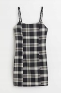H & M sukienka mini w kratę szkocka krata punk rock dark academia ołówkowa