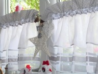 Kropki Szary White zazdrostki roletki firany