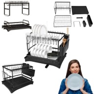 OCIEKACZ DO NACZYŃ SUSZARKA NA NACZYNIA DWUPOZIOMOWA STOJĄCA METALOWA