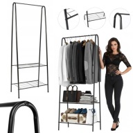 WIESZAK STOJĄCY NA UBRANIA METALOWY PODŁOGOWY CZARNY STOJAK DO PRZEDPOKOJU