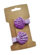 Mini spinki do włosów spineczki muszla muszle muszelka muszelki brokat