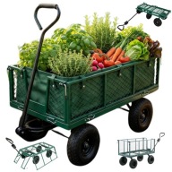 WÓZEK TRANSPORTOWY NC001 OGRODOWY TACZKA ROZKŁADANY Z PLANDEKĄ XXL 250KG