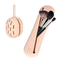 SILIKONOWE ETUI NA PĘDZLE DO MAKIJAŻU + ETUI NA GĄBKĘ PODRÓŻNE nude