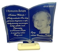 I KOMUNIA ŚWIĘTA PAMIĄTKA GRAWEROWANA z FOTO