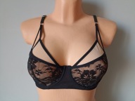 Śliczny biustonosz koronkowy czarny r.M