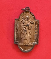 Piękny stary duży medalik święty Frańciszek Matka Boska