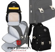 Plecak szkolny wielokomorowy Peterson czarny 26 l