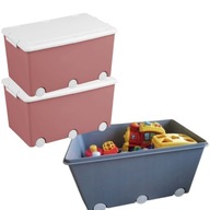 SKRZYNIA NA ZABAWKI PLASTIKOWA Z POKRYWKĄ RÓŻOWA 57X36X29CM