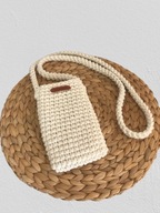 MAMAJASTUDIO Mała torebka na ramię, etui na telefon,listonoszka ecru.