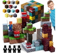 KLOCKI MAGNETYCZNE KONSTRUKCYJNE PIKSELE 129 SZT 4 LUDZIKI BLOKI 3D