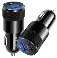 SZYBKA ŁADOWARKA SAMOCHODOWA USB-C + USB PD QC