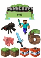 Wydruk CUKROWY MINECRAFT zestaw POSTACI tekst