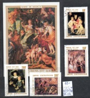 Republika Środkowej Afryki 50 T , nr 527/ 30 , blok 22 , komplet