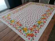 LNIANY GRUBSZY OBRUS OWOCE JABŁKA GRUSZKI 117 x 154