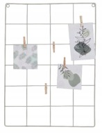 ORGANIZER KRATKA RAMKA NA ŚCIANĘ NA ZDJĘCIA METALOWA BEŻOWA + KLAMERKI