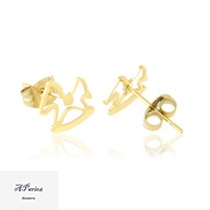 Eap24932 Kolczyki złocone konik na biegunach