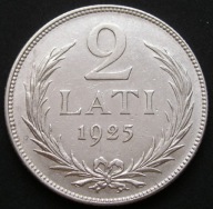 Łotwa 2 lati 1925 - srebro