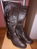 Kozaki 40 oficerki skóra naturalna brąz jak nowe