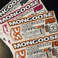 Naklejki Nalepki Rowerowe Logo MONGOOSE MTB Na Rower, Ramę rowerową, Kolory