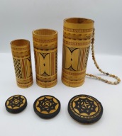 Indonezja 3 pojemniki z BAMBUSA niczym matrioszka