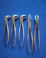 Kleszcze ekstrakcyjne stomatologiczne - zestaw 5 szt