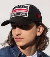 DSQUARED'2 czarna czapka z daszkiem haftowane logo