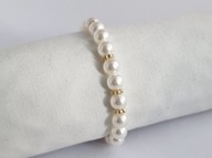 BRANSOLETA PEREŁKI POZŁACANE ELAMENTY