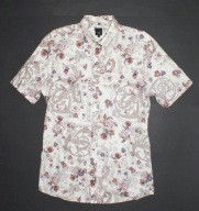 RIVER ISLAND_Piękna KOSZULA_biała kwiaty pastele bawełna BOHO_M