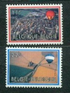 BELGIA** 200 lecie pierwszego lotu balonem Mi 2146-47