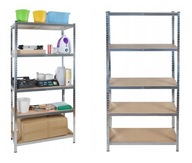 REGAŁ MAGAZYNOWY METALOWY DREWNIANY 180X90X40 175KG 5 PÓŁKI GARAŻ BEZ ŚRUB