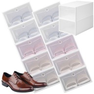 10X PUDEŁKO NA BUTY PUDEŁKA ORGANIZER OBUWIE SZAFKA REGAŁ ZESTAW BIAŁE KPL