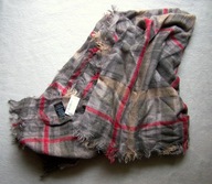 SZAL DAMSKI CIEPŁY W KRATKE AKRYL 100X195 CM NEXT