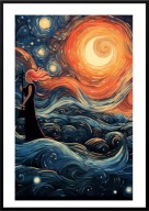 A2 PLAKAT GWIAŹDZISTA NOC W STYLU VINCENT VAN GOGH NOC KSIĘŻYC