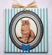 Robótkownia Kafelek obrazek 15x15 Kot Kotek w paskach