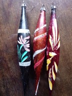 BOMBKA PRL - SOPEL RECZNIE MALOWANY , 3SZT , 16CM , UNIKAT