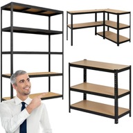 REGAŁ MAGAZYNOWY METALOWY WCISKANY CZARNY GARAŻOWY NOWY 1000KG 180x120x40cm