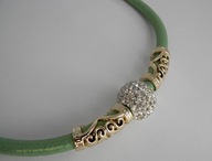 ORYGINALNY NASZYJNIK KOLIA AŻUROWE SKUWKI,CYRKONIE