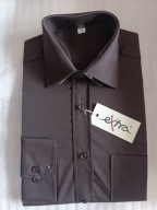 KOSZULA MĘSKIA DL. RĘKAW -BAWEŁNA- R. 176/182-38, EXTRA- CZEKOLADA