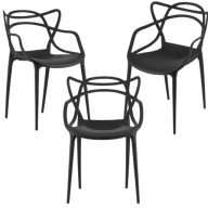 KRZESŁ FOTEL DO KUCHNI JADALNI SALONU AŻUROWE OGRODOWE CZARNE