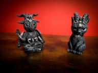 Zestaw Baphomet + demoniczny kot gotyckie figurki | 10 cm