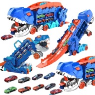 ZESTAW DINOZAUR MEGA TRANSPORTER SAMOCHODZIKI RESORAKI PARKING ZJEŻDZALNIA