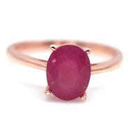 PERŚCIONEK - DUŻY NATURALNY RUBIN