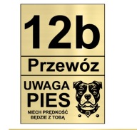 Tabliczka grawerowana 3w1 numer domu + ulica + uwaga pies Tabliczka na dom