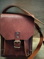 Oryginalna torba męska na ranię naturalna skóra cielęca masywna hebanowa