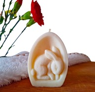Świeczki sojowe, śpiący zajączek, naturalny wosk sojowy, handmade Wielkanoc